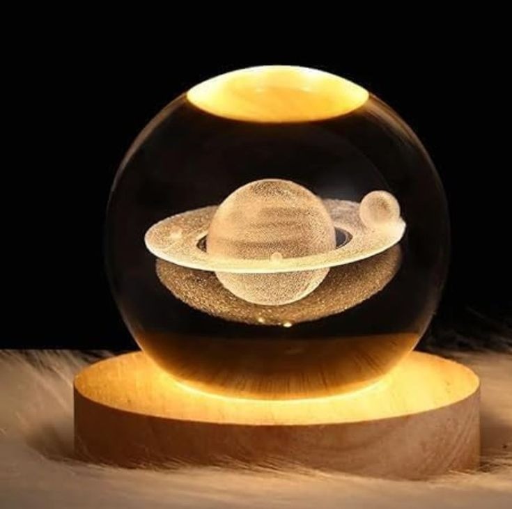 Lampara de cristal luz led redonda 3d