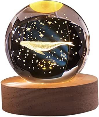 Lampara de cristal luz led redonda 3d